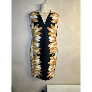 New York & Co Women's Bodycon Sunflower Stretch Dress Women's Size Large NEW/TAG